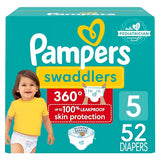 Pampers Swaddlers 360 Diapers – Size 5 Super Pack, 52 Count