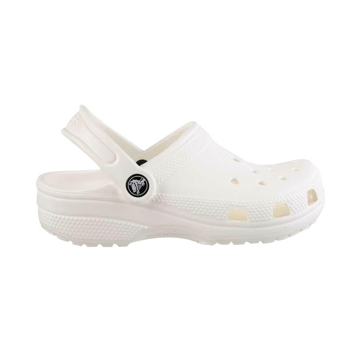 Crocs Unisex-Child Classic Clogs, White/White, 1 Little Kid