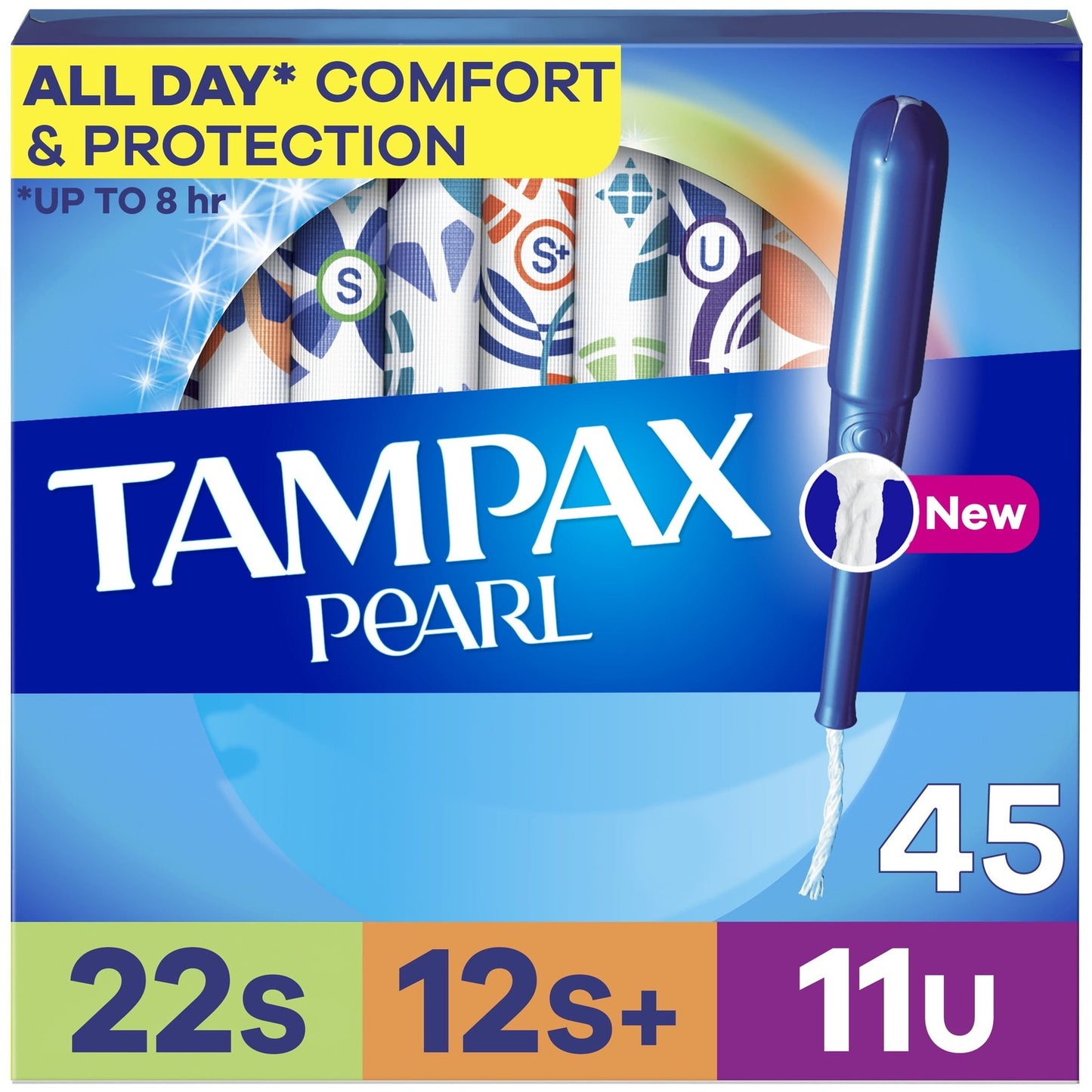 Pearl Tampons Trio Multipack with LeakGuard Braid – Super / Super Plus / Ultra, 45 Count