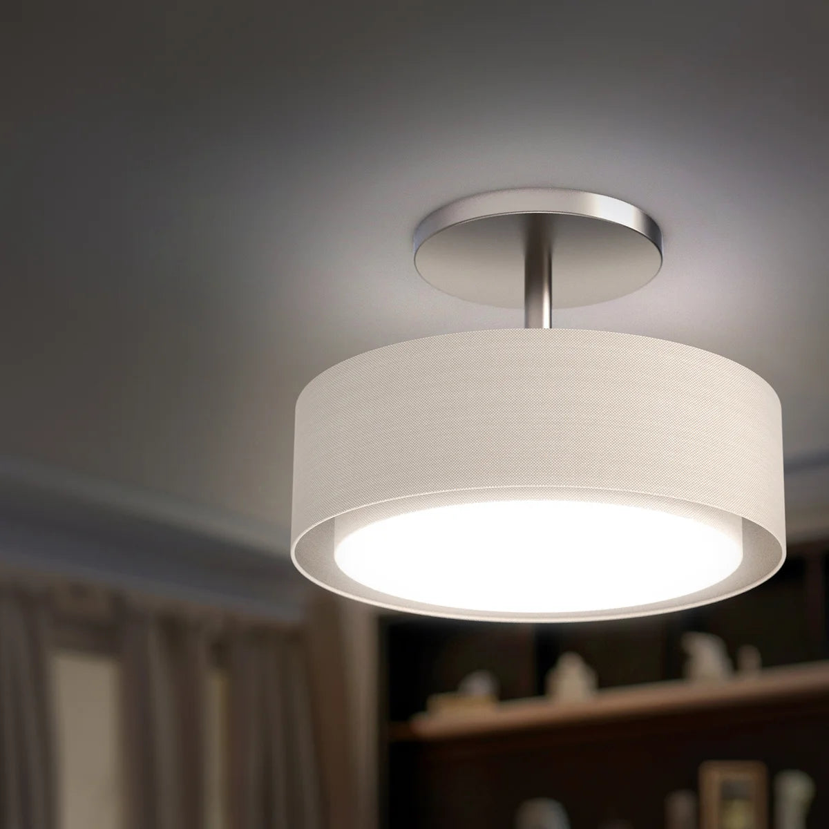 KODA Duo-Mount Fabric Drum Ceiling Light – Modern Home Lighting