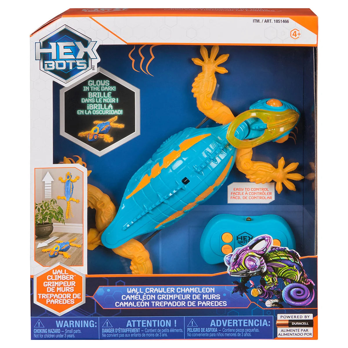 HEX Bots Wall Crawler Chameleon – Orange Body & Blue Shell