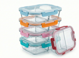 34oz Glass Meal Prep Container with 2 Compartments – Airtight Leakproof Lid, BPA-Free, Microwave & Freezer Safe