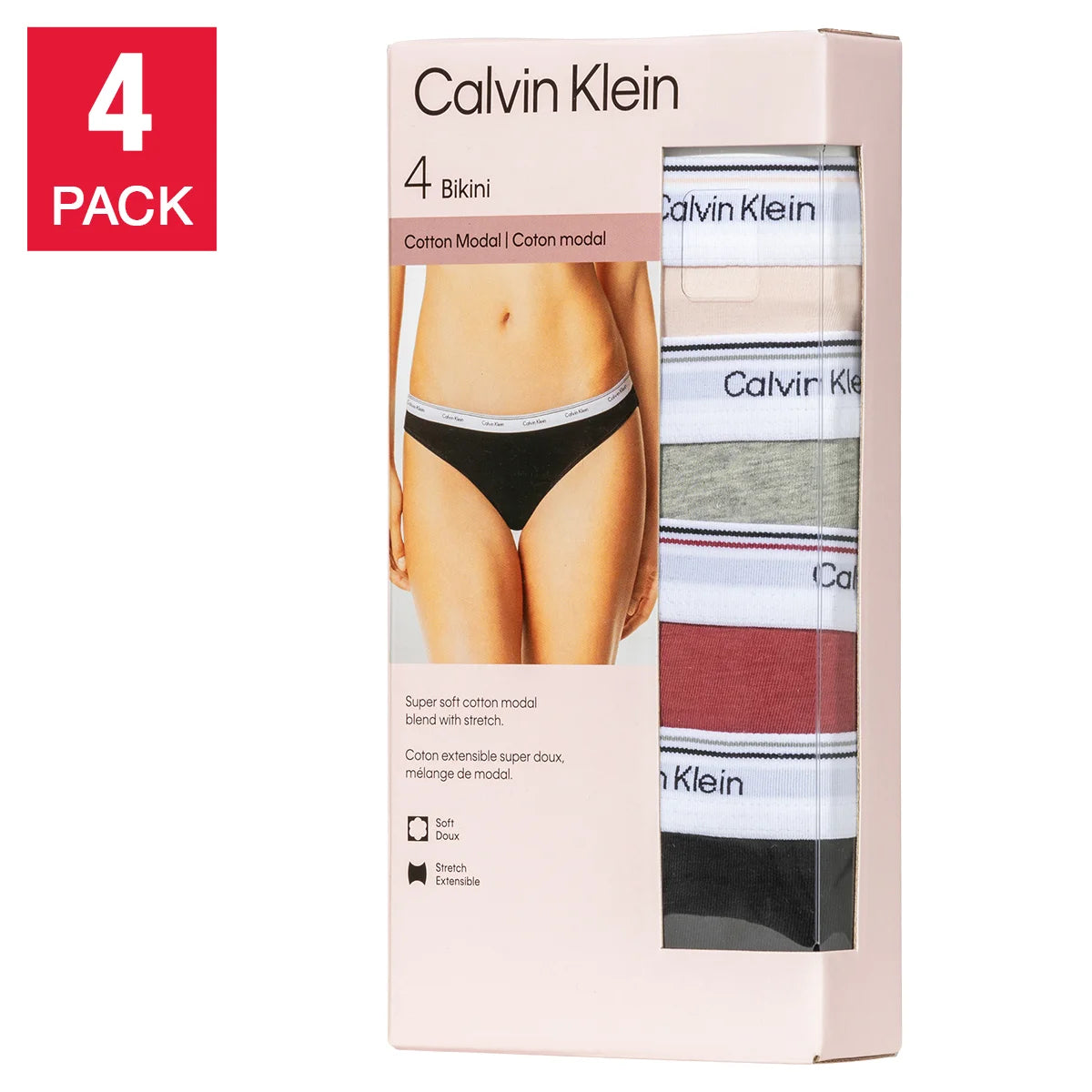 Calvin Klein Balance Bikini Underwear – 4-Pack, Comfortable Cotton Blend