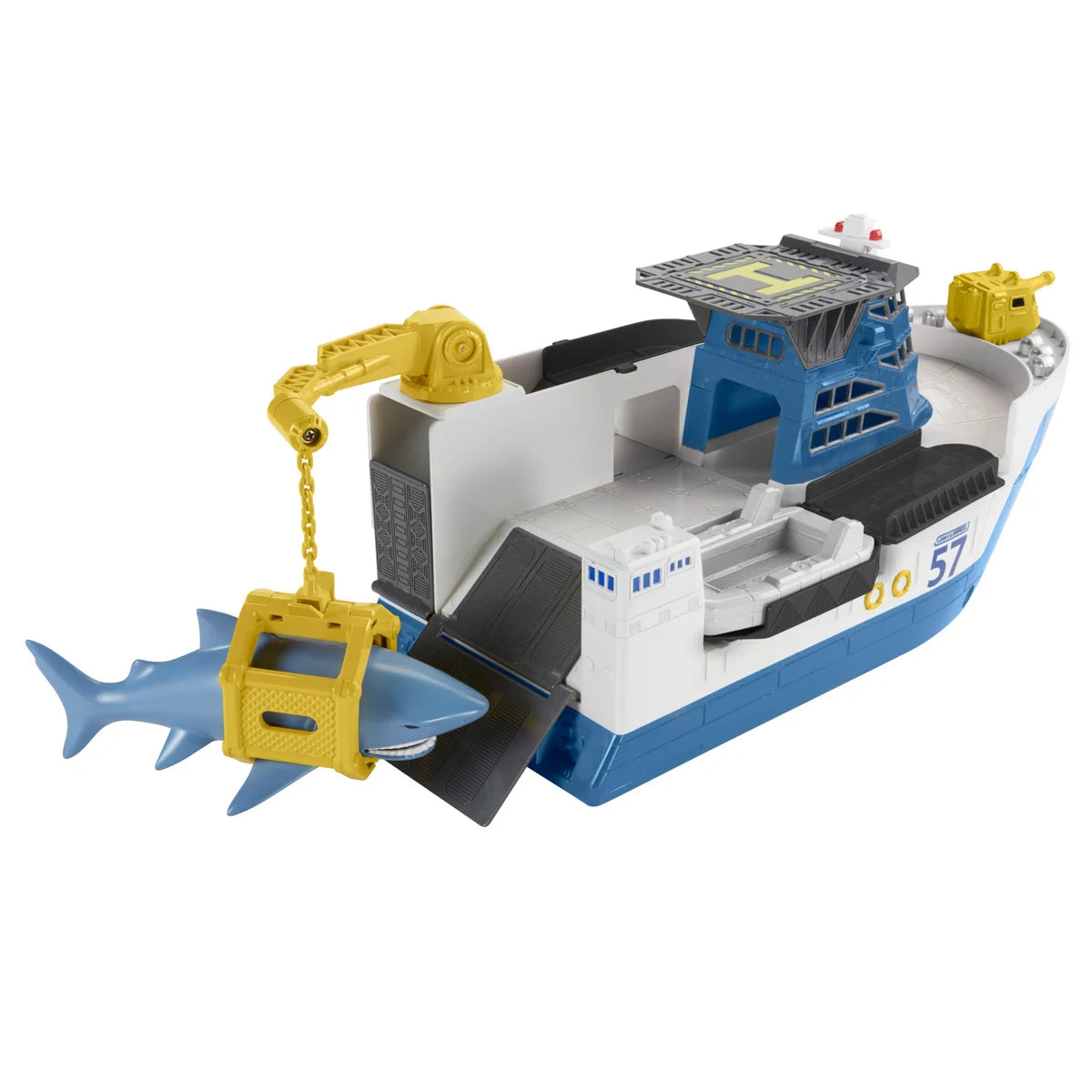 Matchbox Marine Rescue Shark Ship – Die-Cast Toy Boat for Kids, Adventure Play