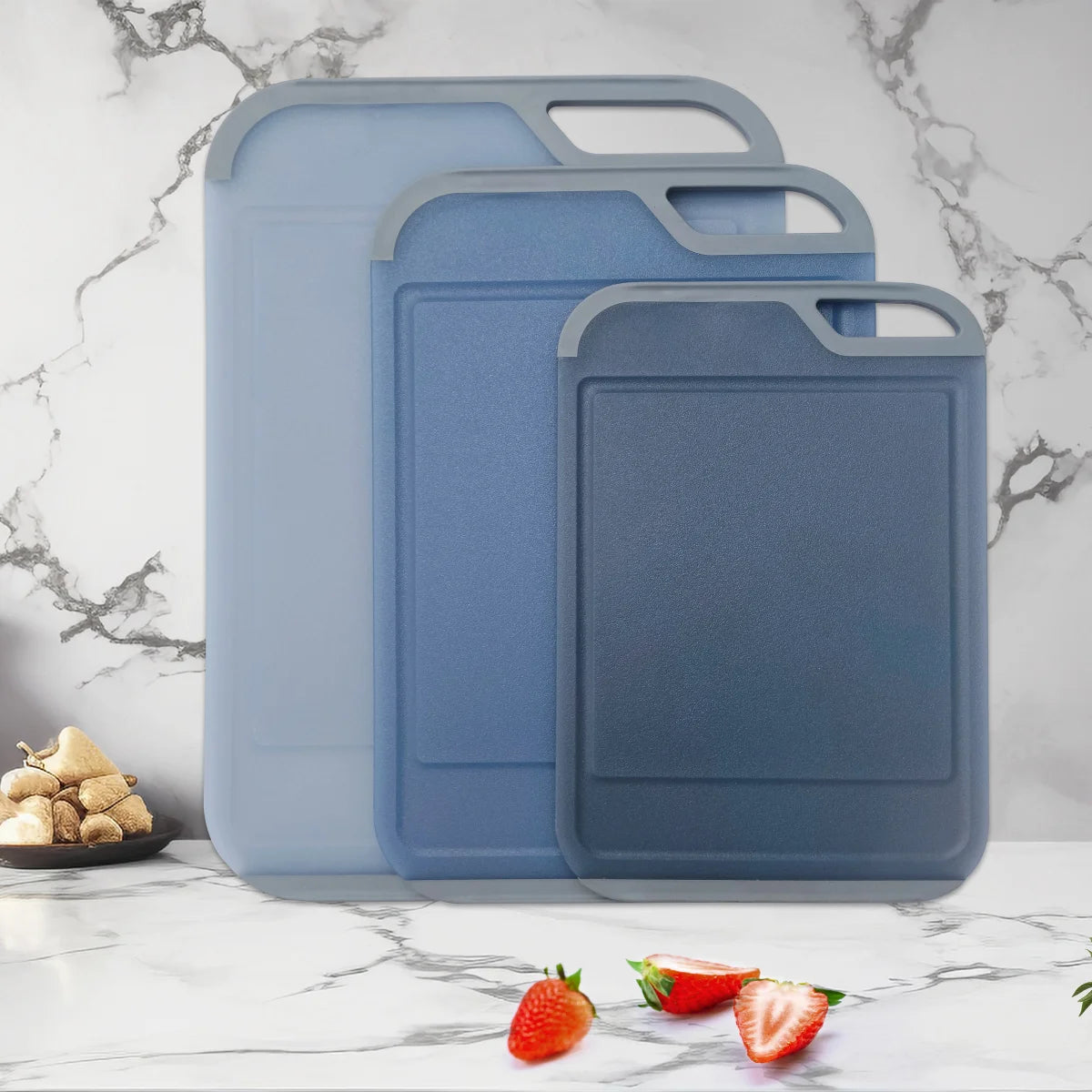 Neoflam Translucent Cutting Board Set – 3-Piece Non-Slip Kitchen Board Collection