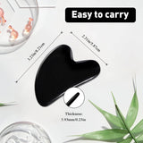 Gua Sha Massage Tool,Black Guasha Board Facial Tool,Skin Care Massager,Natural Jade Stone for Face,Eyes,Neck & Body-Spa Relaxing Meditation,Traditional Acupuncture Therapy Fight Against Aging
