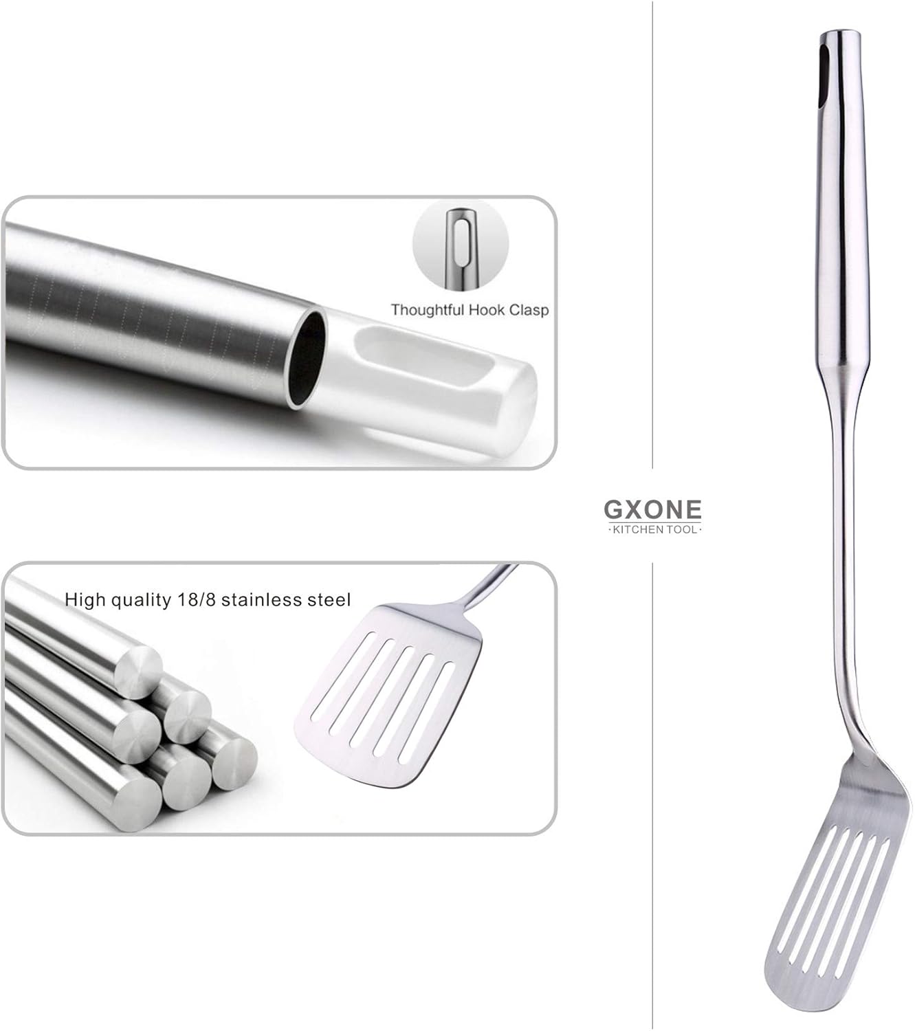 Stainless Steel Slotted Spatula – Durable, Heat-Resistant Kitchen Cooking Tool