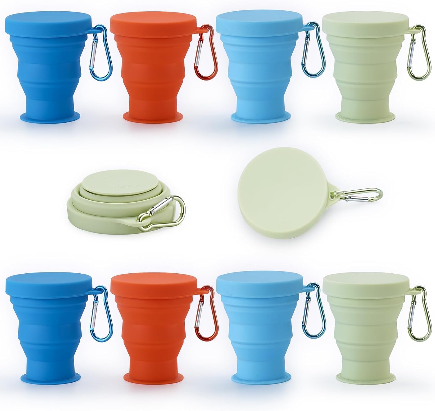 Rainbow Silicone Collapsible Cup with Keychain
