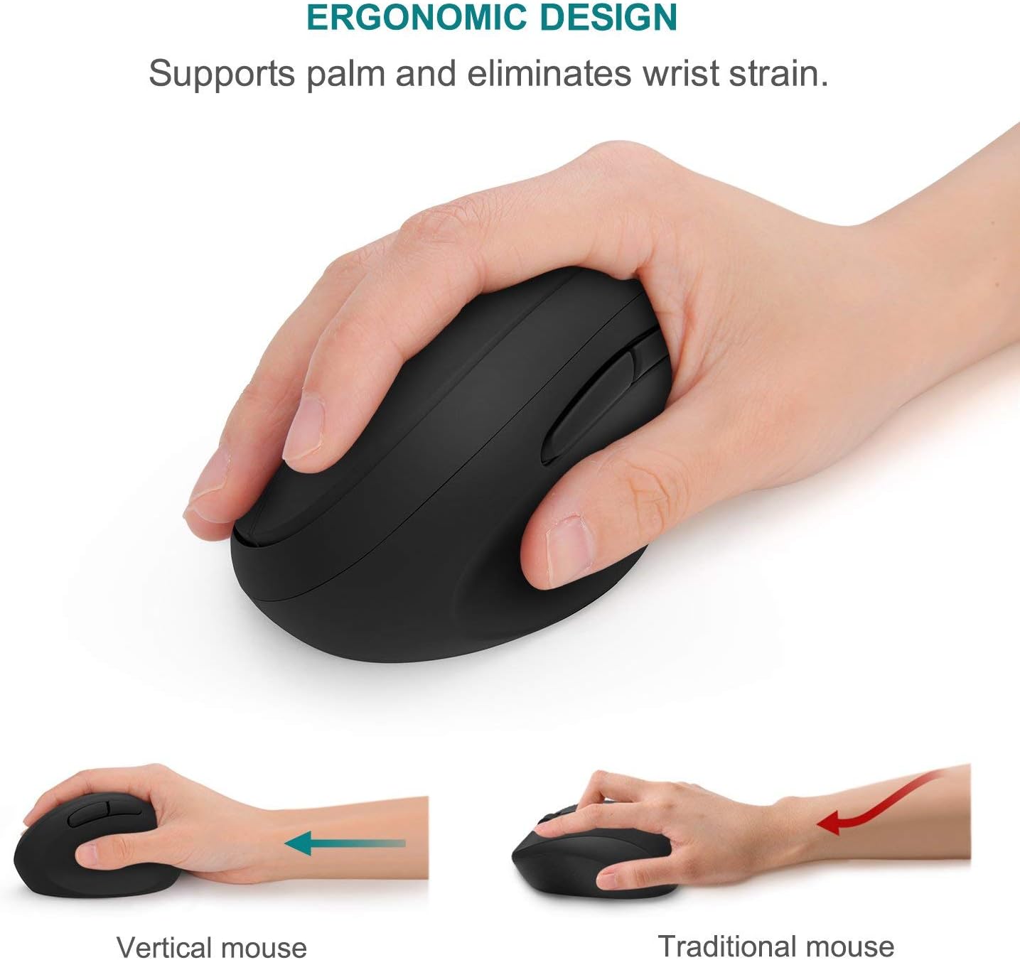 Jelly Comb Ergonomic Vertical Wireless Mouse – Comfortable, Anti-Strain Computer Mouse