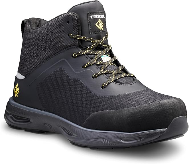 Terra Lites Mid Men's Nano Composite Toe Work Shoe, Black, 8.5 Wide