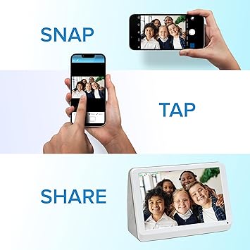 PhotoShare MyLuma LED 7” WiFi Digital Photo Frame – White Lightning Finish