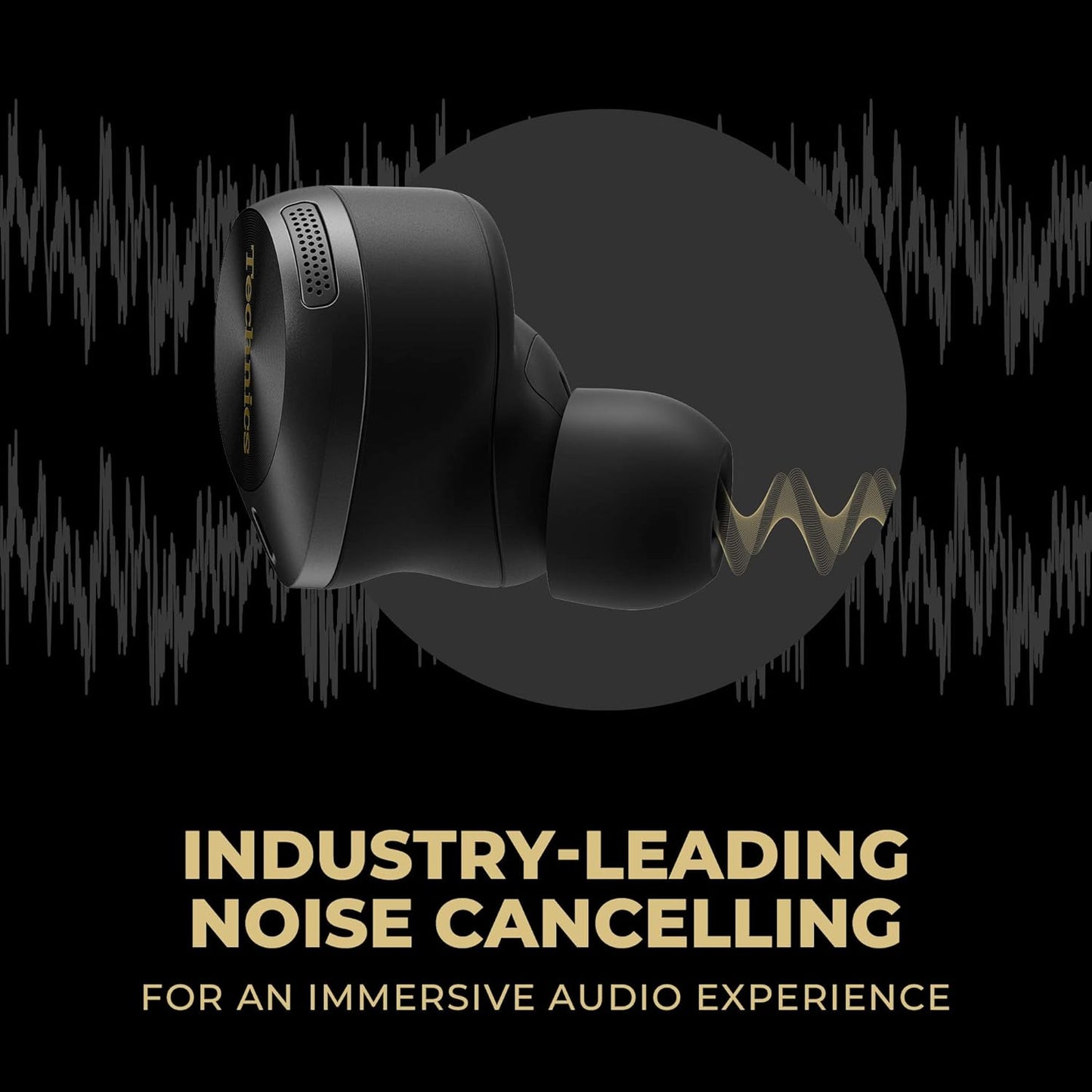 Technics Premium Hi-Fi True Wireless Bluetooth Earbuds with Advanced Noise Cancelling, 3 Device Multipoint Connectivity, Hi-Res Audio + Enhanced Calling Wireless Earbuds - EAH-AZ80-K (Black)