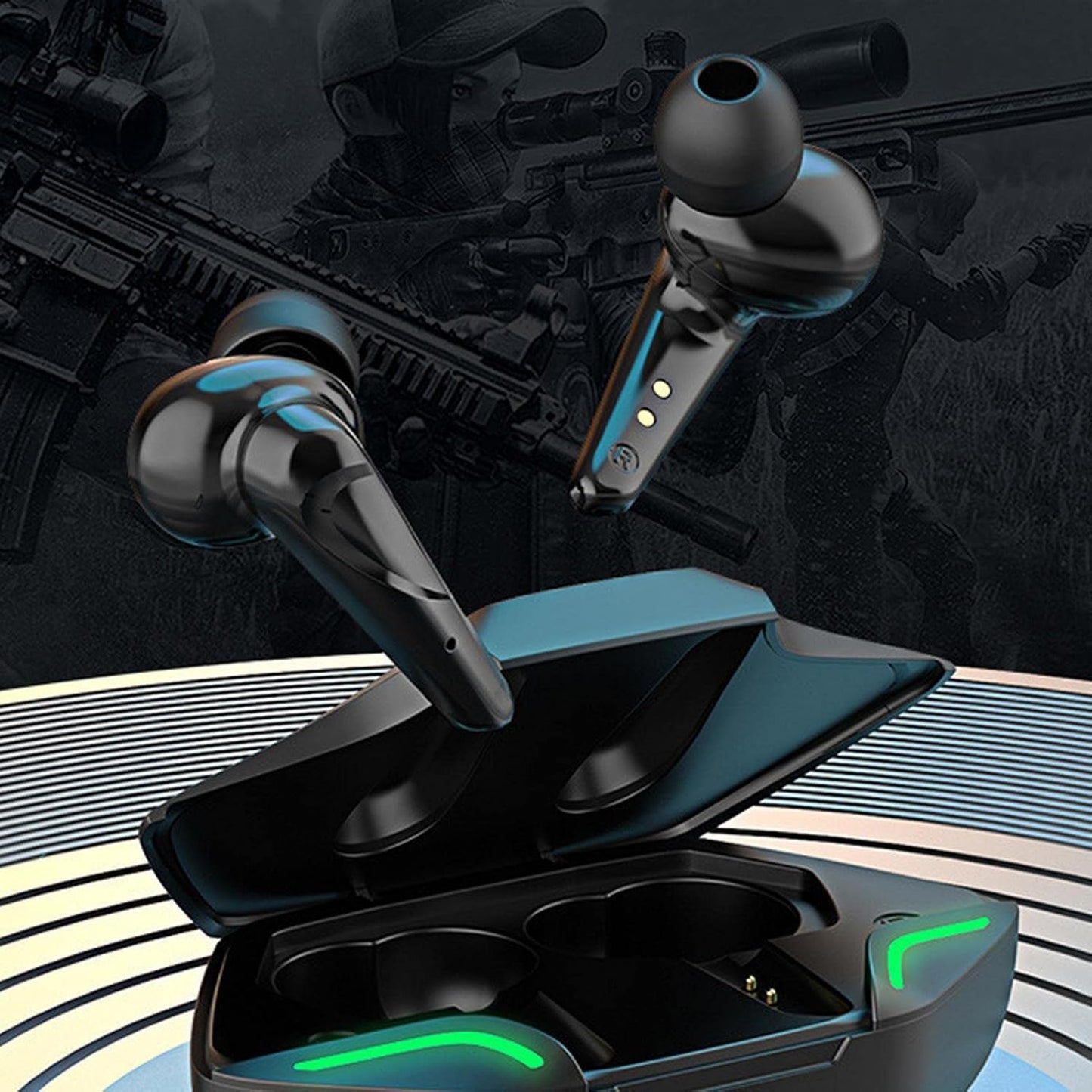 G11 Earphone - 5.0 Wireless Stereo HiFi Bule-Tooth Headset - Low Latency Noise Cancelling Headset