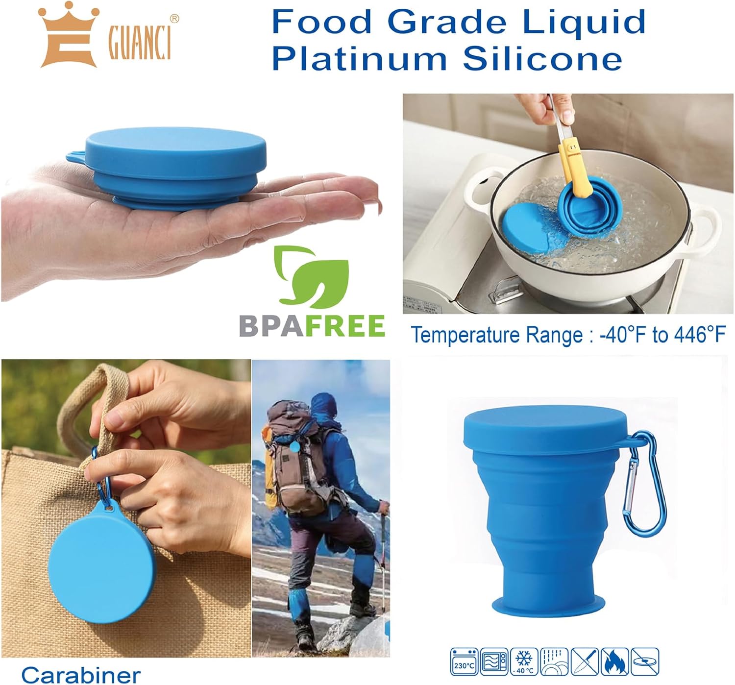 Rainbow Silicone Collapsible Cup with Keychain