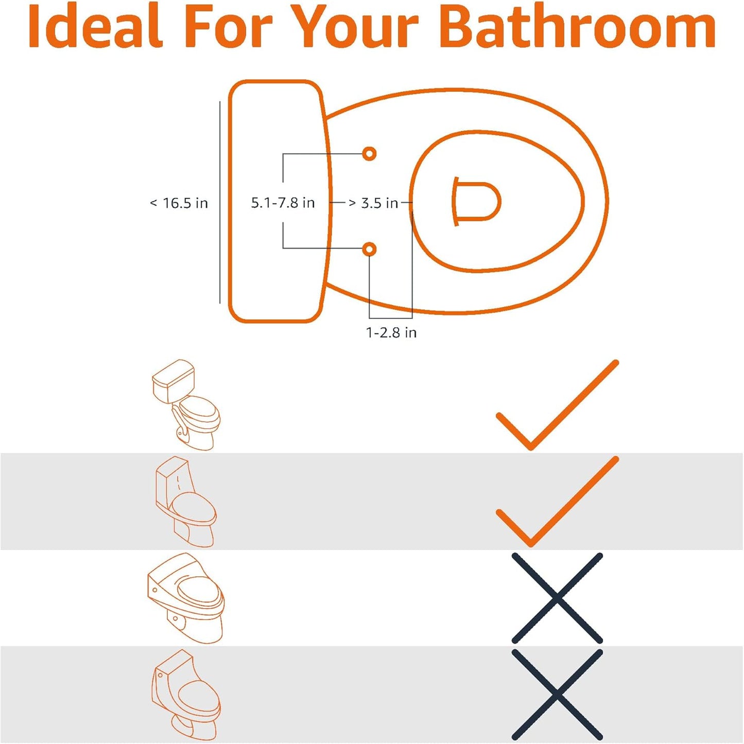 Amazon Basics Non-Electrical Slim Toilet Bidet – Adjustable Water Flow for Personal Hygiene