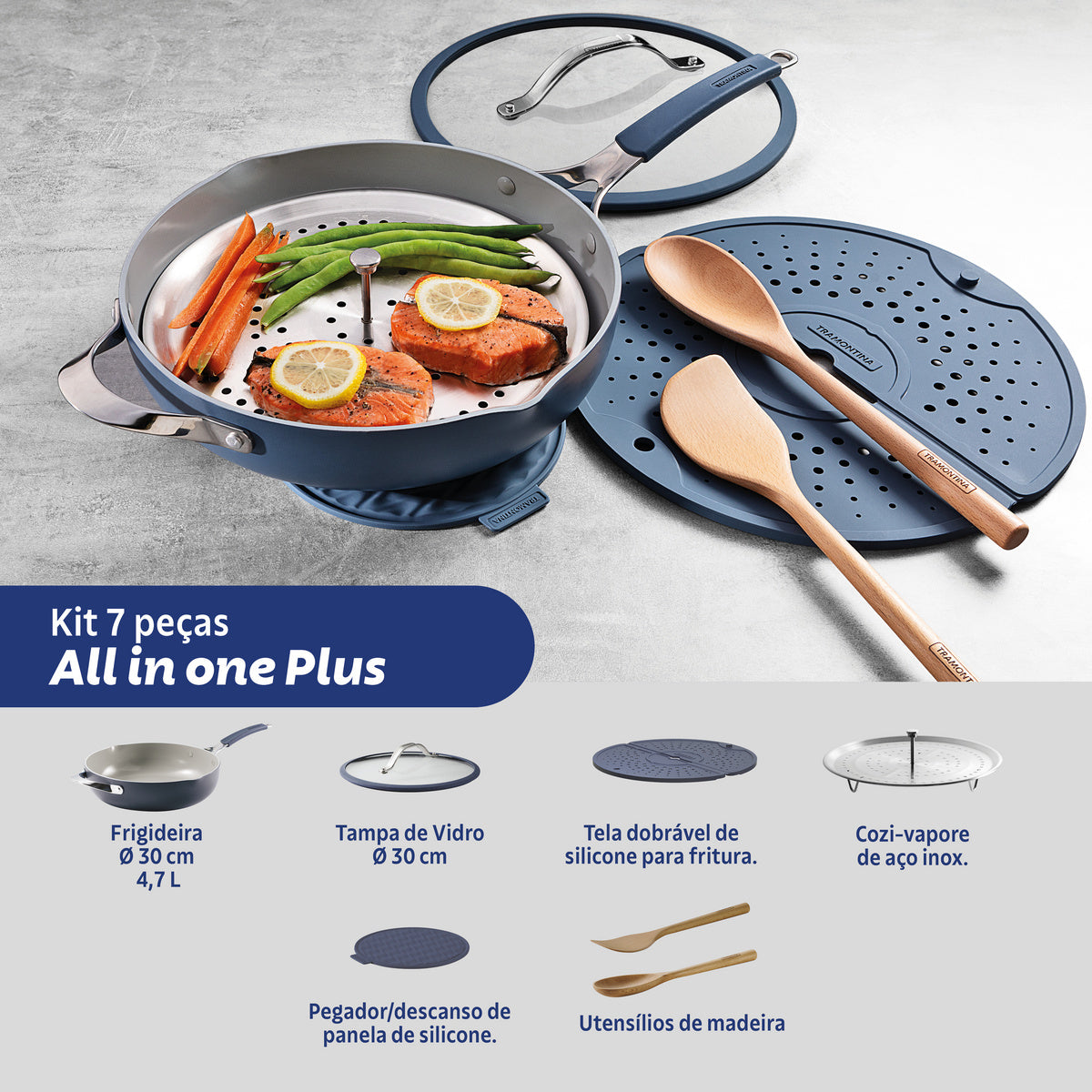 Tramontina 7-Piece All-in-One Plus Pan White