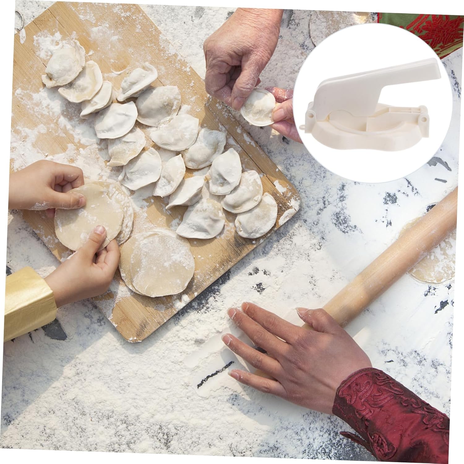 Dumpling & Pastry Skin Presser – Manual Food Press Tool for Dumplings, Empanadas, Ravioli & Pastries