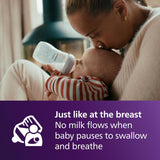 Philips Avent Natural Baby Bottles with Natural Response Nipples (Medium Flow, Flow 3), 9oz, 3-Pack, SCY903/93