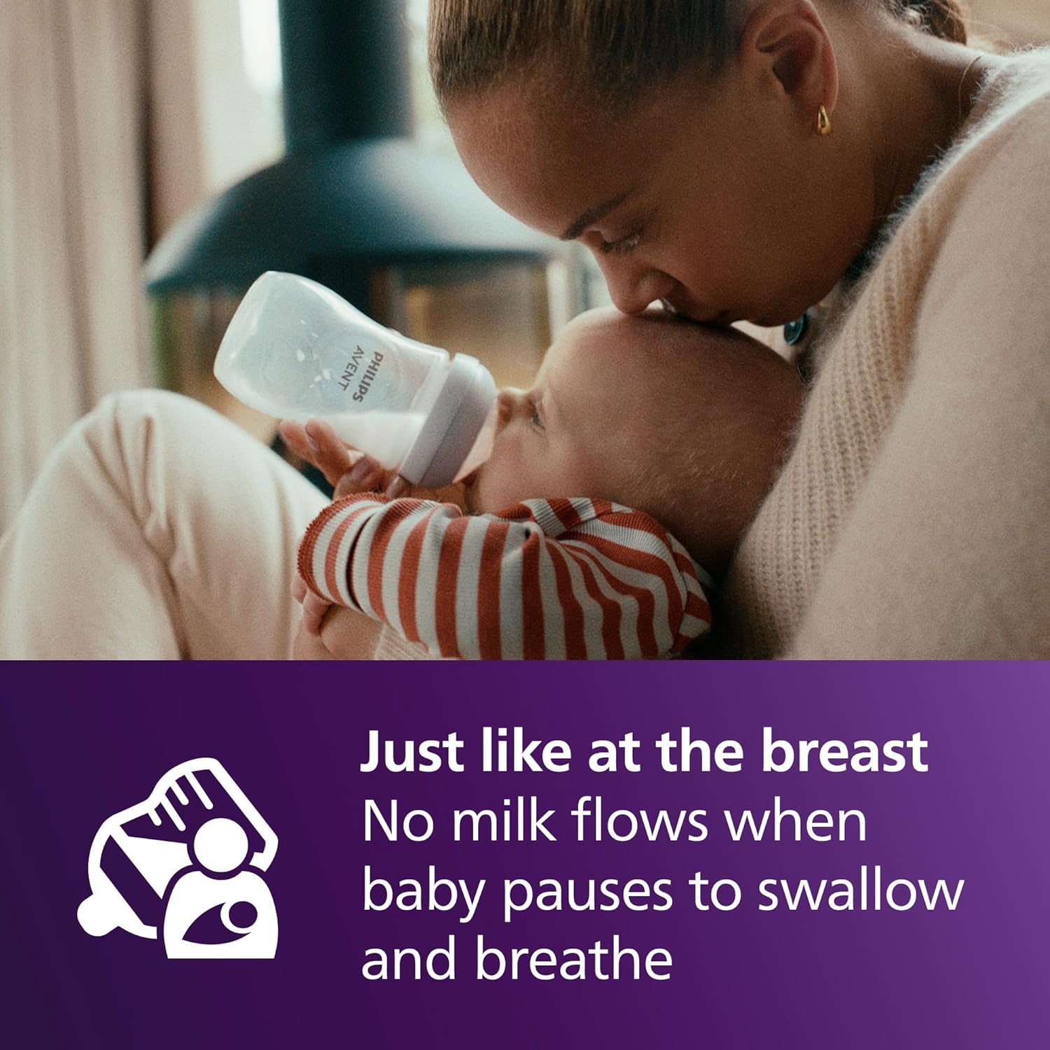 Philips Avent Natural Baby Bottles with Natural Response Nipples (Medium Flow, Flow 3), 9oz, 3-Pack, SCY903/93