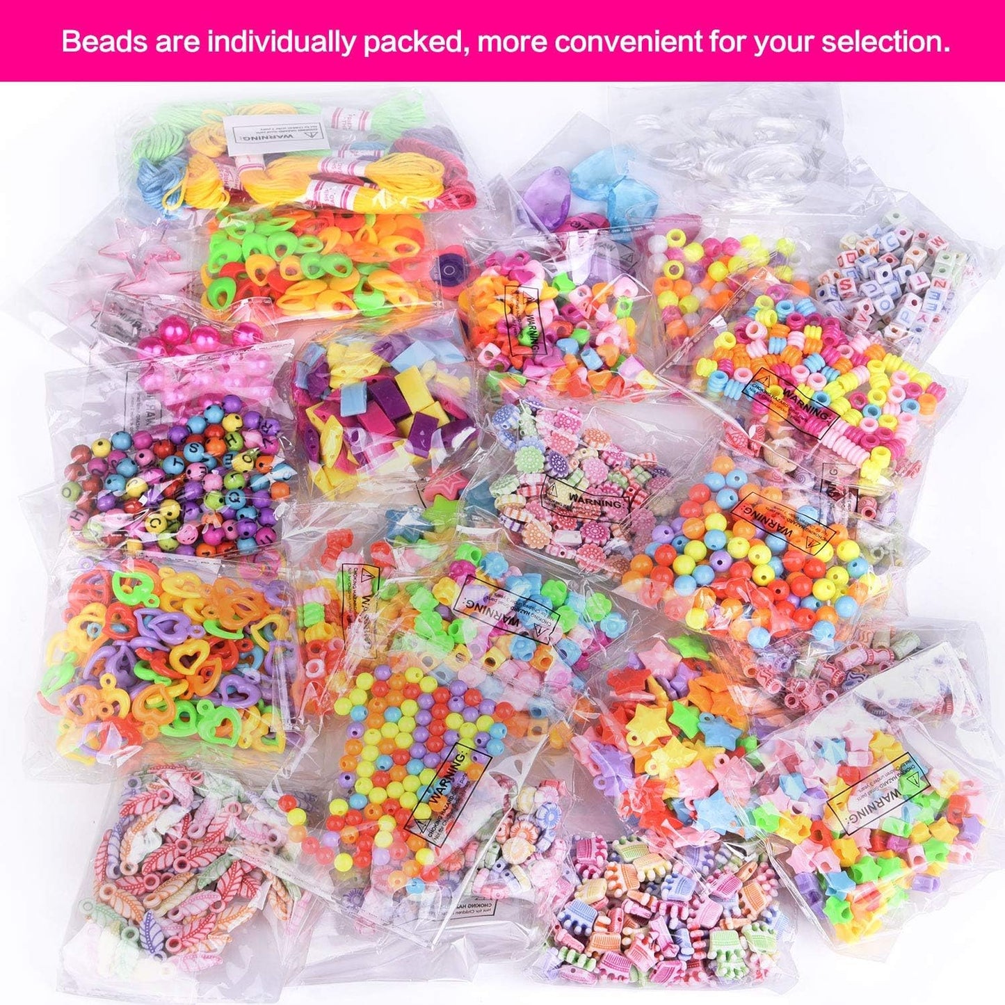 FUN LITTLE TOYS Pop Beads Jewelry Making Kit – 2000+ PCS DIY Bracelet & Necklace Set for Girls Ages 6+