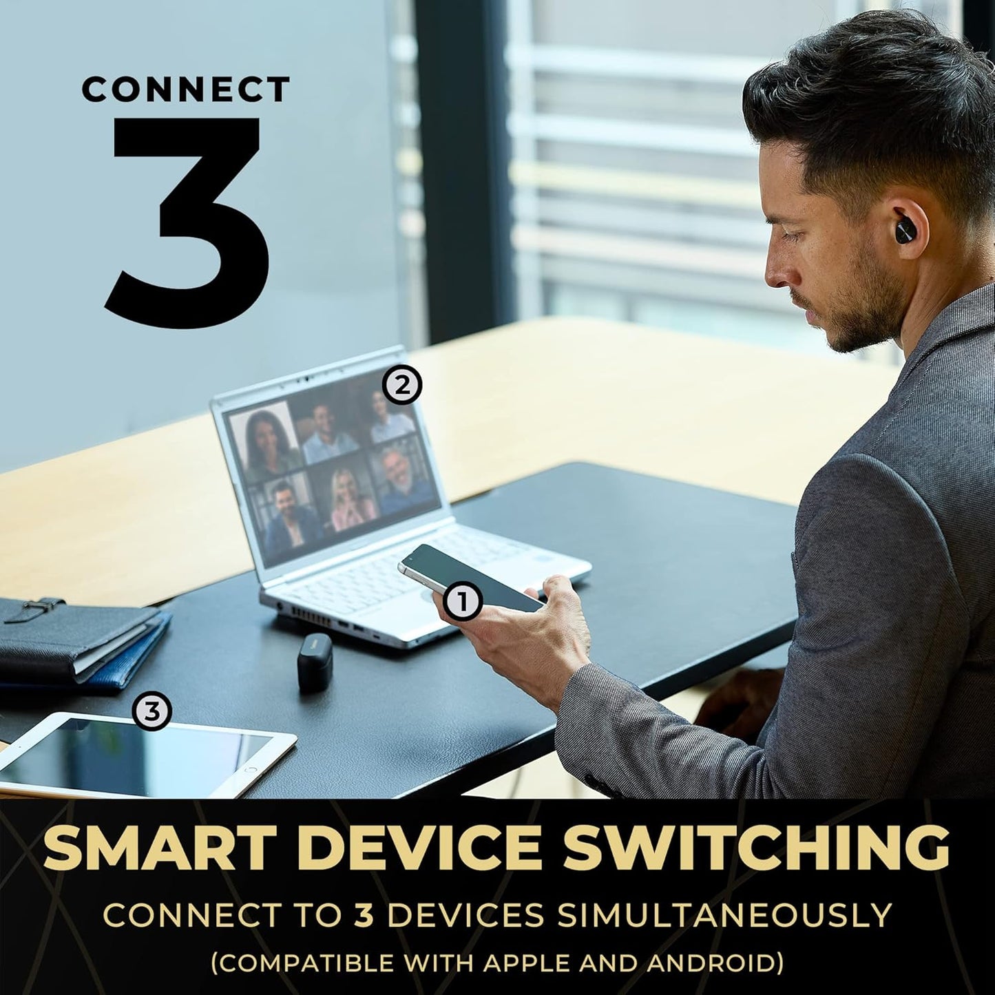 Technics Premium Hi-Fi True Wireless Bluetooth Earbuds with Advanced Noise Cancelling, 3 Device Multipoint Connectivity, Hi-Res Audio + Enhanced Calling Wireless Earbuds - EAH-AZ80-K (Black)