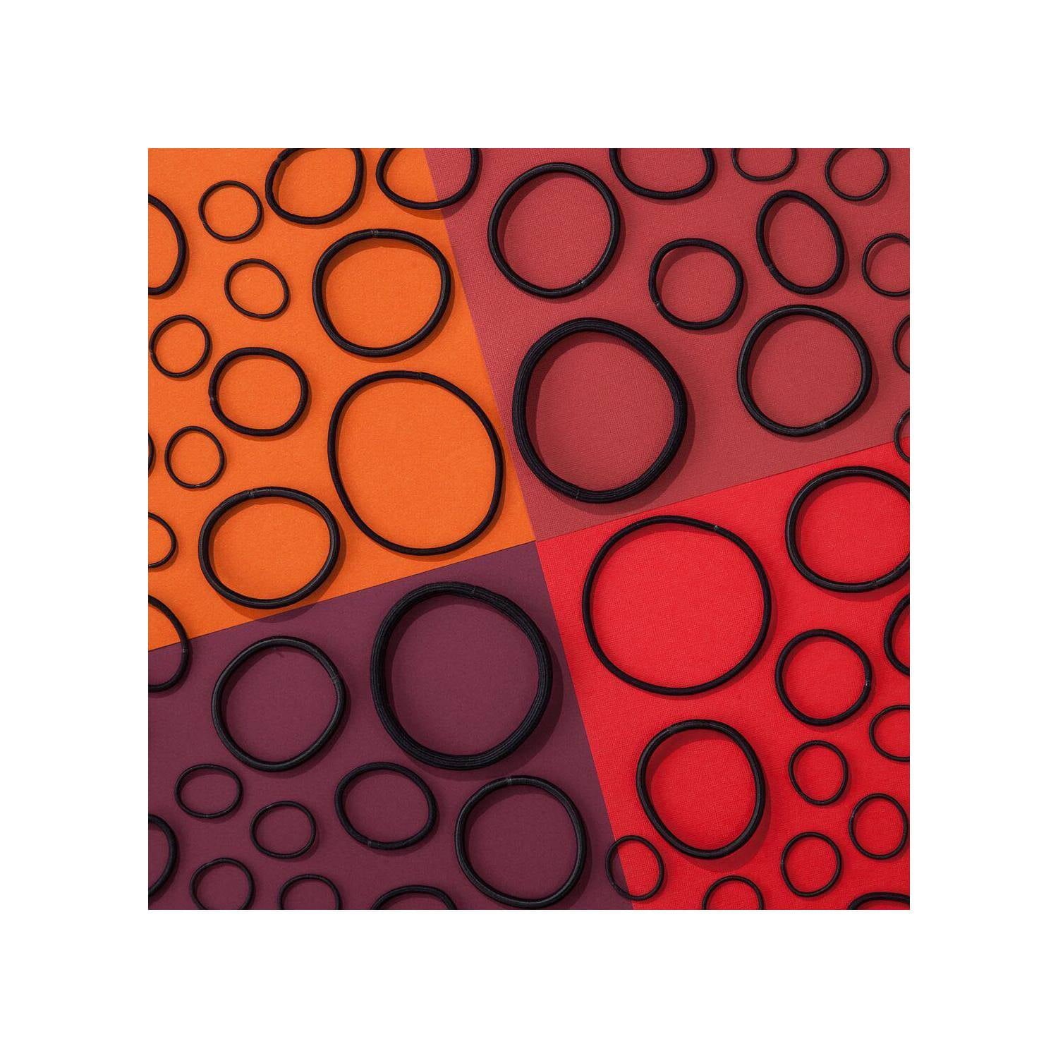 Black Hair Elastics, No Metal Gentle Hair Ties, 32 Ct