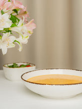 Porcelain Pasta Plates Set Of 4 - Tableware Serving Plates for Breakfast, Salad, Steak, Dinner - 8.2 х 2 inches - Sandy