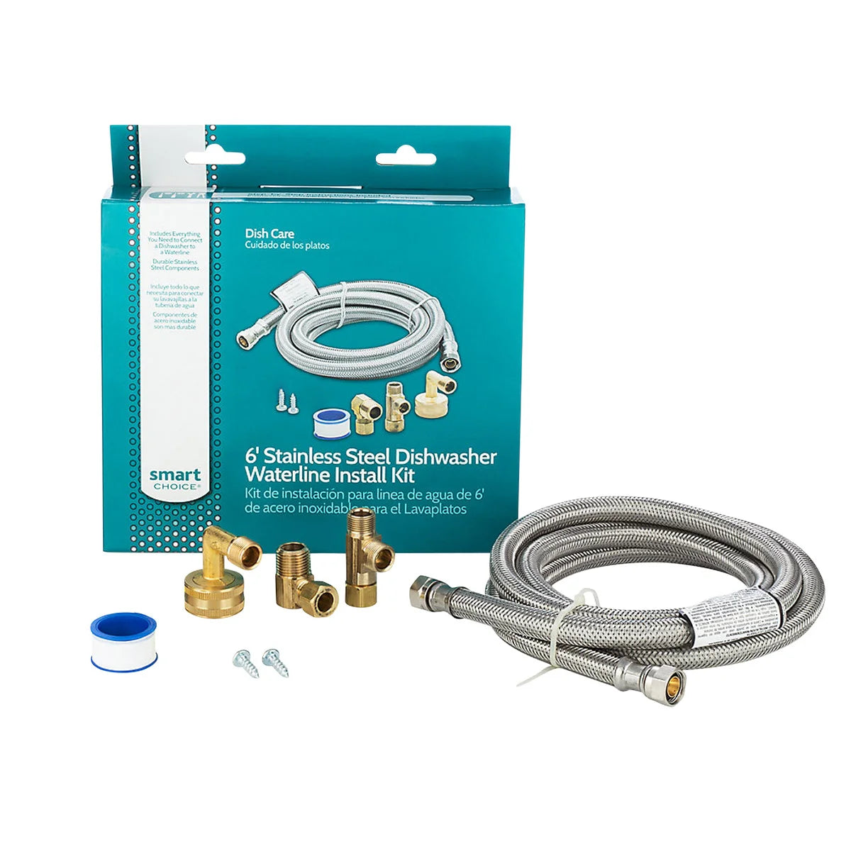 Smart Choice 6 ft. Stainless Steel Dishwasher Waterline Kit