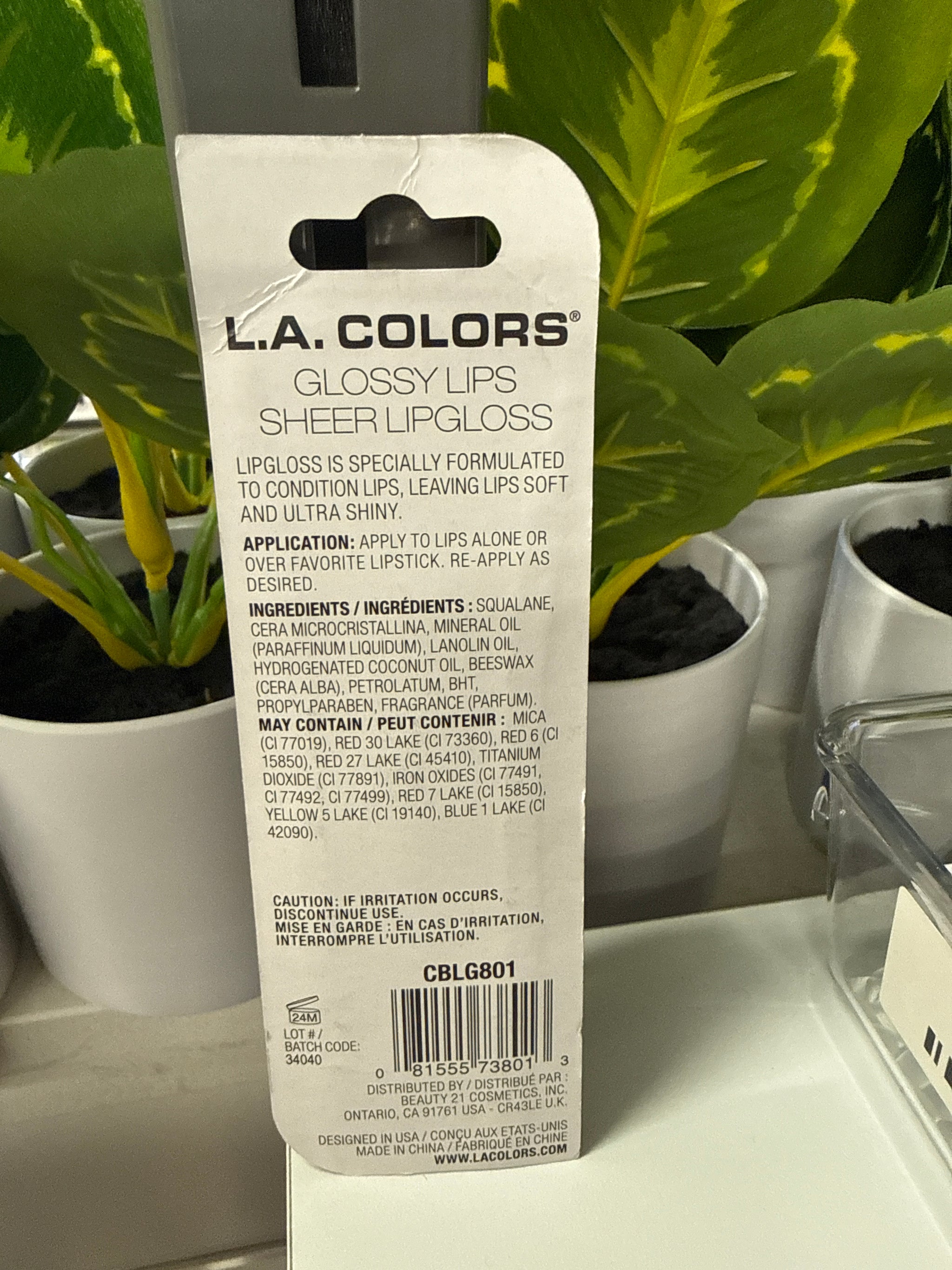 L.A. COLORS Glossy Lips Hydrating & Nourishing Highshine Sheer Tube Lip Gloss