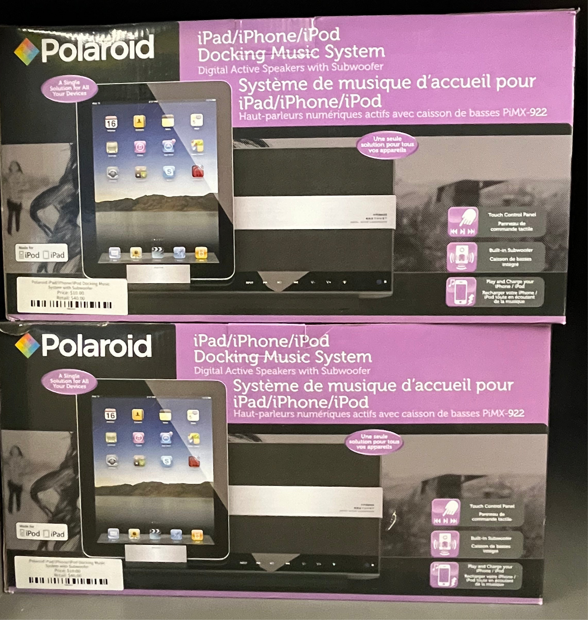 Polaroid iPad/iPhone/iPod Docking Music System with Subwoofer product image