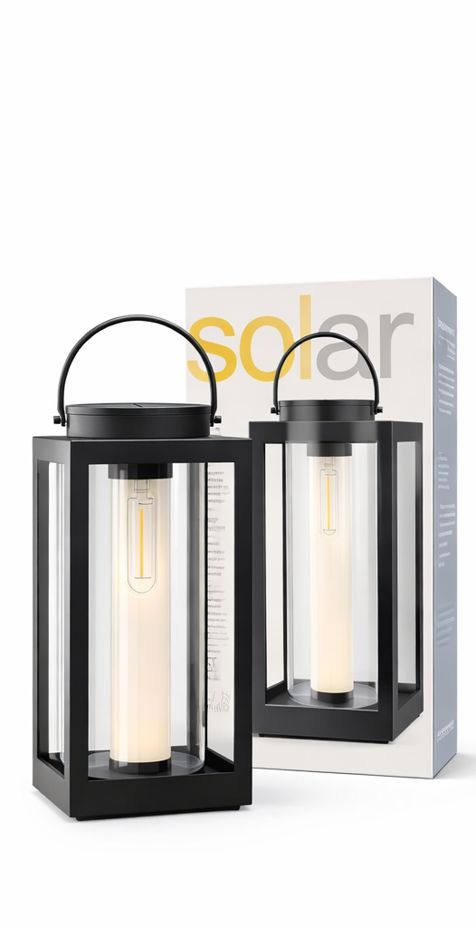 Sun Soaked Creations Solar LED Tabletop Lantern – Portable Outdoor & Indoor Lighting