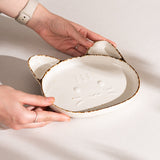 Porcelain Serving Plate – 7 x 7.8 x 1 Inches, Sandy Color, Durable & Elegant