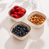 Porcelain Salad Bowls Set Of 6 - Serving Bowl for Desserts, Ice Cream, Cereal, Rice, Oatmeal - 4.2 х 2 inches - Sandy