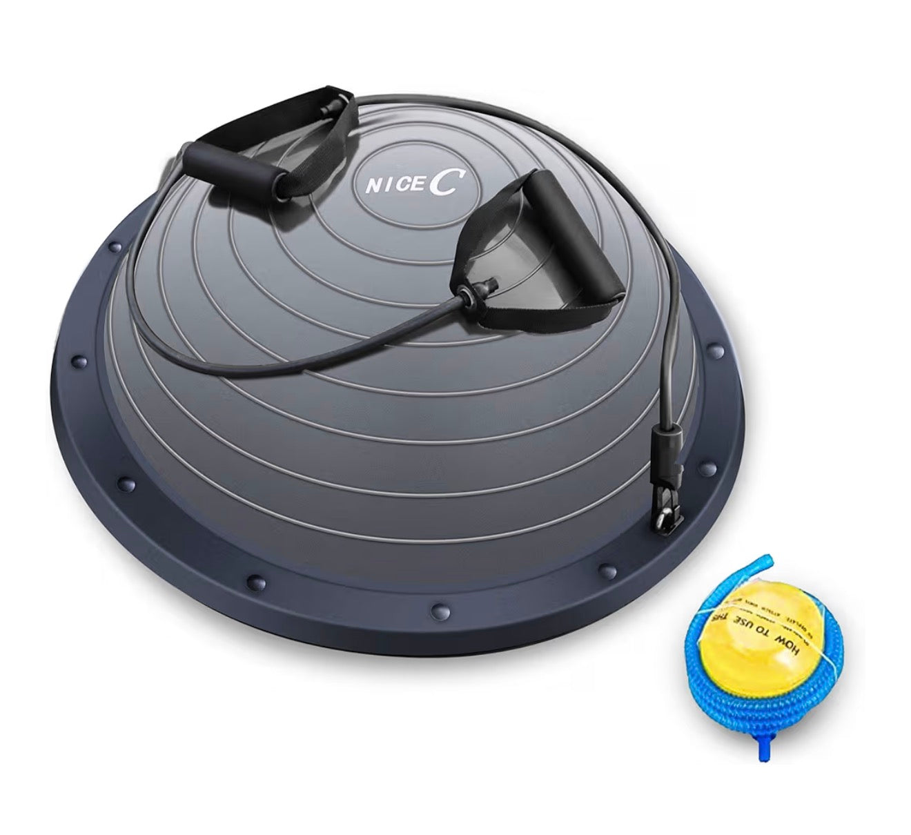 NICEC Large Balance Ball – Silver | Exercise & Stability Ball for Fitness & Core Training