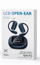 LCD Open-Ear AI YYKQ16S Pro Wireless Earbuds with Digital Display Case