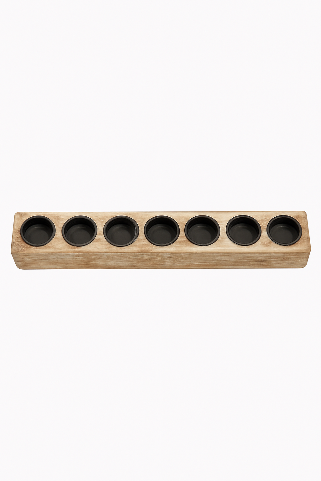 Home Expressions Personalized 3-Piece Wood Pillar Candle Holder – Custom Text, Natural Wood Décor