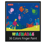 Shuttle Art Washable Finger Paint, 44 Pack Kids Paint Set with 36 Colors Toddler Paints(30ml, 1oz) for Toddlers, Paint Brushes, Finger Paint Paper Pad, Palette, Non Toxic Paint for Kids Art & Craft