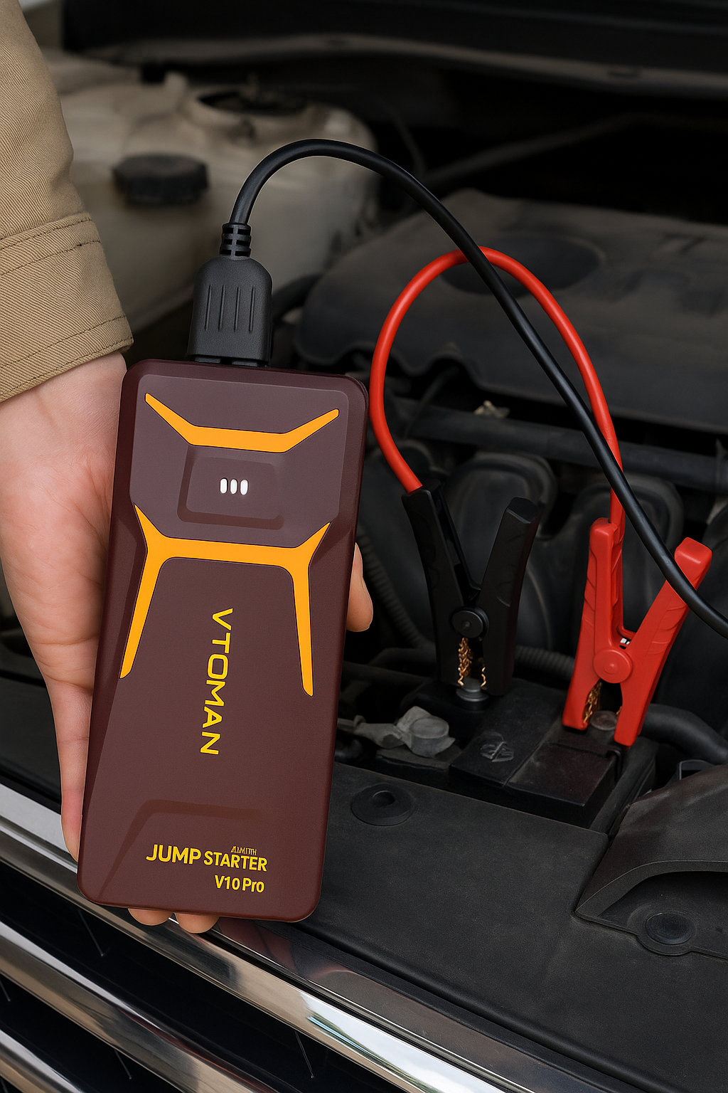 VTOMAN V10 3500A Portable Jump Starter – High-Power Car Battery Booster with USB Charging