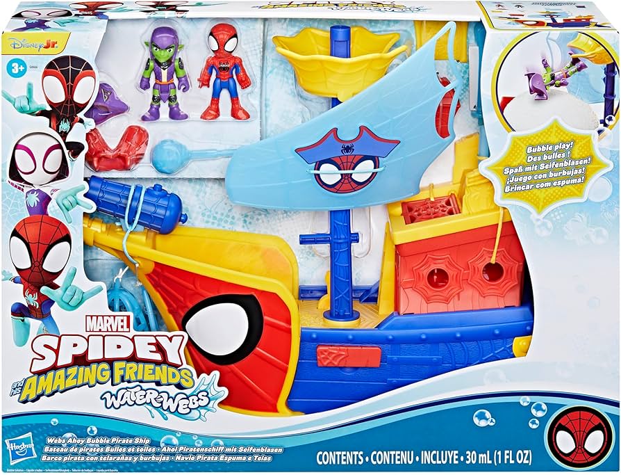 Marvel Spidey and His Amazing Friends Water-Webs Bubble Pirate Ship Toy