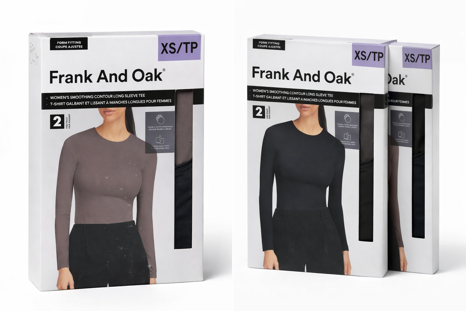 Frank And Oak Women’s Smoothing Contour Long Sleeve Tee (2-Pack)