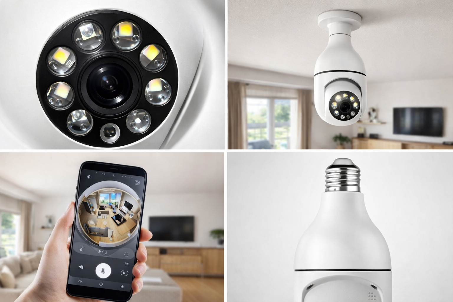 Tuya 360° Panoramic Bulb Security Camera – Wi-Fi Smart Surveillance with Motion Detection