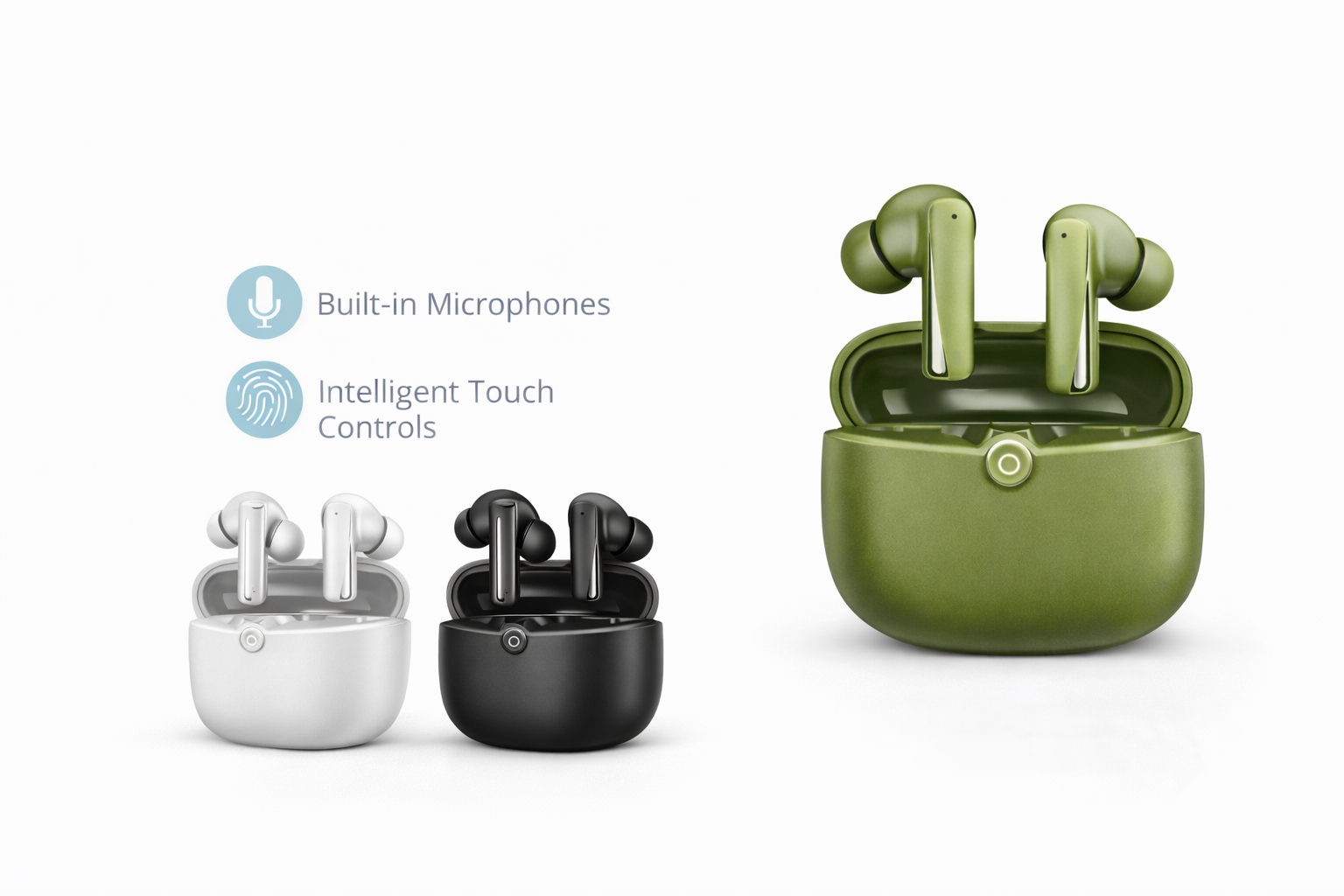 Wireless NE-119 HiFi Stereo Earbuds with HD Microphone