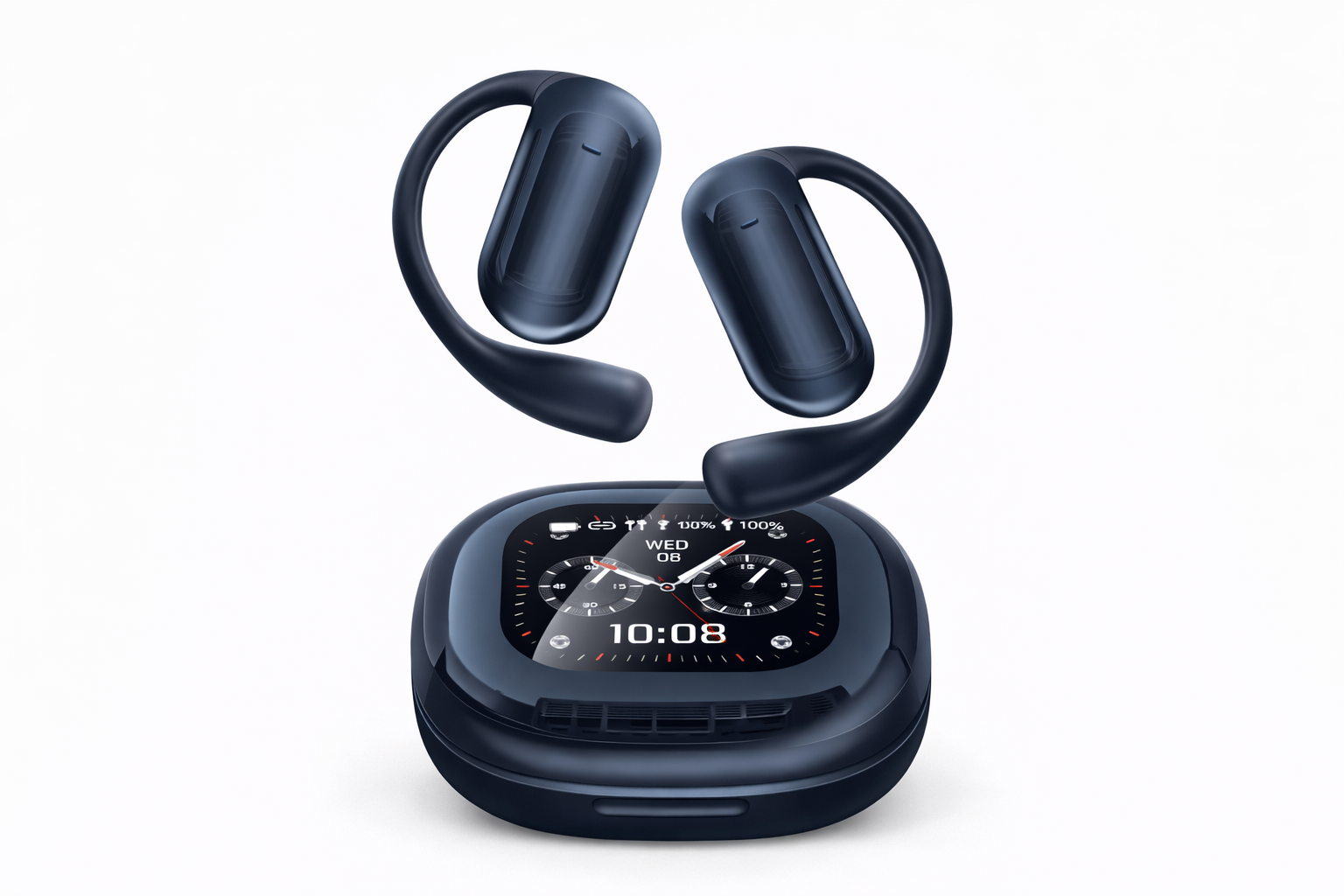 LCD Open-Ear AI YYKQ16S Pro Wireless Earbuds with Digital Display Case