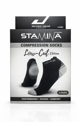 Physix Gear Sport Stamina Compression Socks – Low-Cut Edition (Size:S/M) (2 Pairs)
