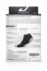 Physix Gear Sport Stamina Compression Socks – Low-Cut Edition (Size:S/M) (2 Pairs)