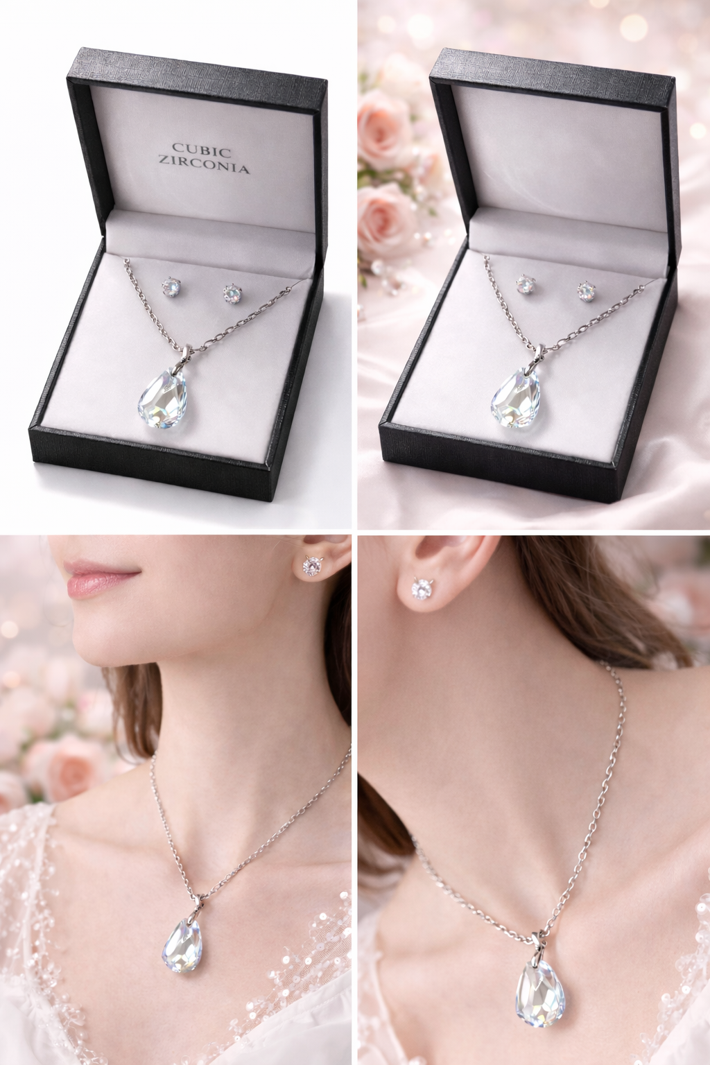 Stud Earrings with Pendant Set – Elegant Valentine’s Day Jewelry
