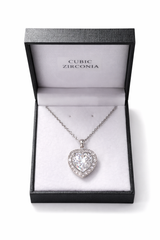 Clear Silver Heart Necklace – Romantic Valentine’s Day Jewelry