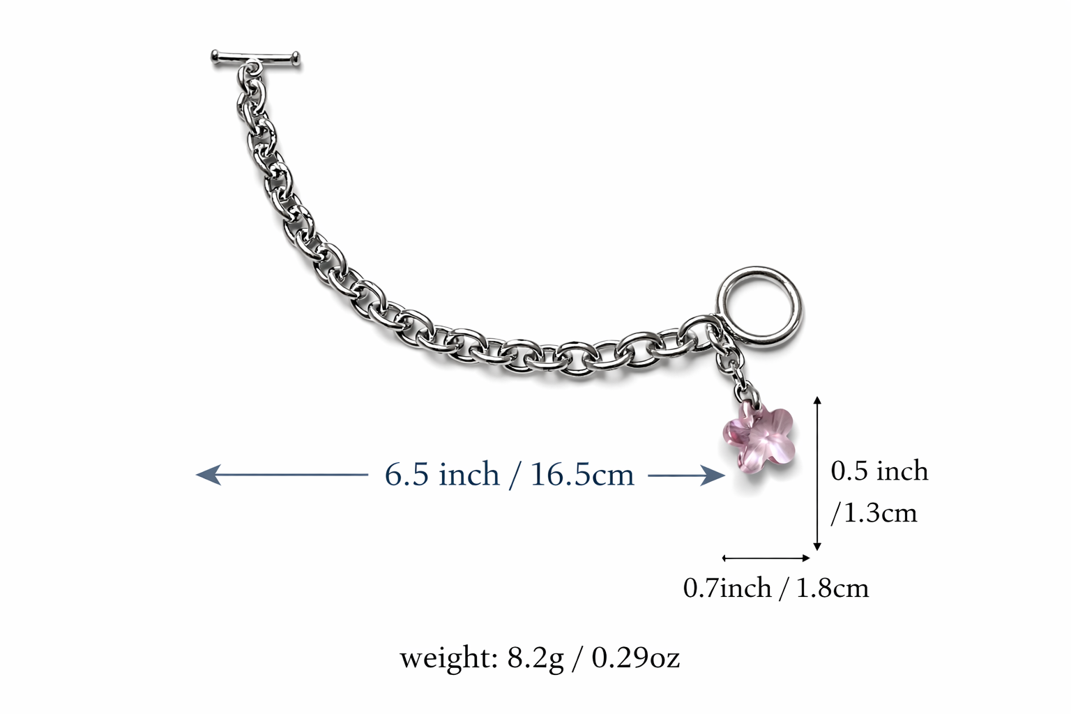 Purple Flower Bracelet with Swarovski Elements – Romantic Jewelry Gift