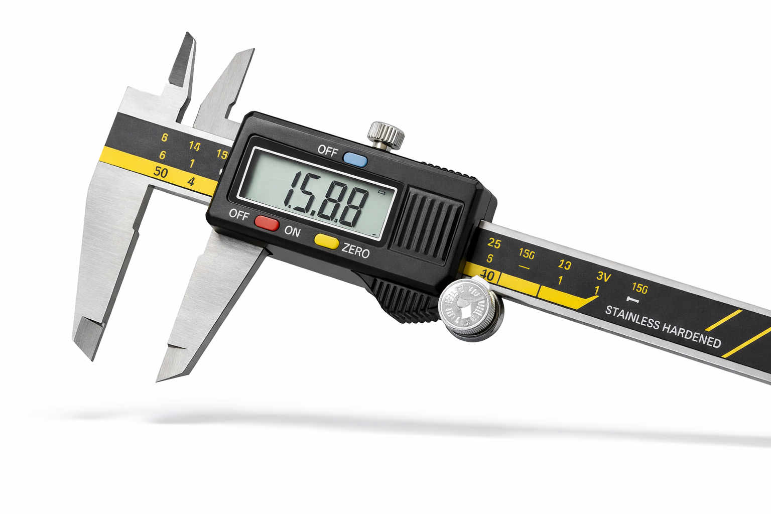 Moock Digital Caliper 0-6 Inch Stainless Steel Measuring Tool with Large LCD Screen Inch Millimeter Fraction Conversion