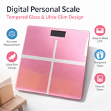 Wesoke Rechargeable Digital Bathroom Scale Pink High Precision Body Weight and Body Fat Scale